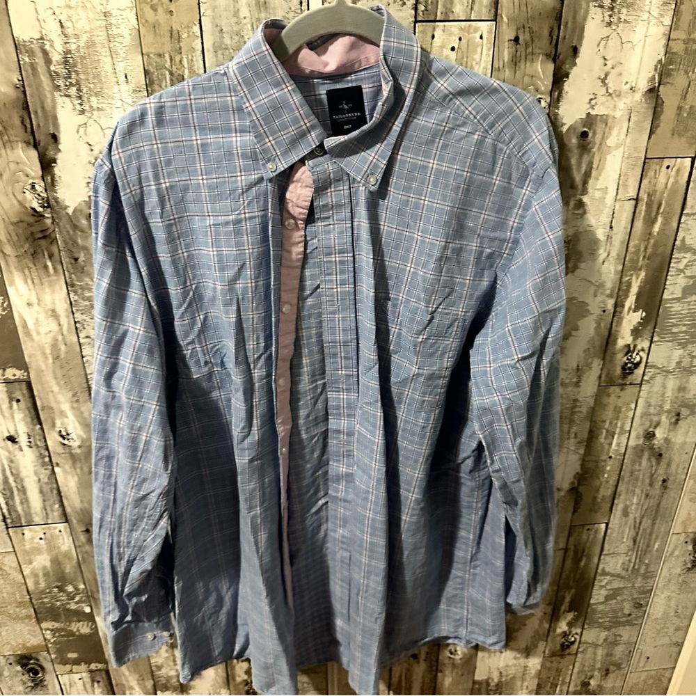Tailorbyrd Light Blue Plaid Button Down Shirt